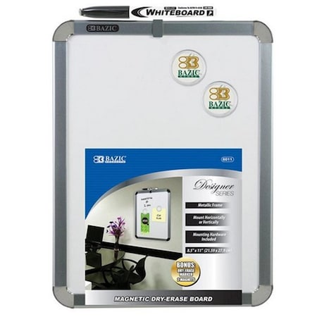 Bazic Products Bazic BAZIC 8.5-inch X 11-inch Magnetic Dry Erase Board w/ Marker & 2 Magnets, 12PK 6011